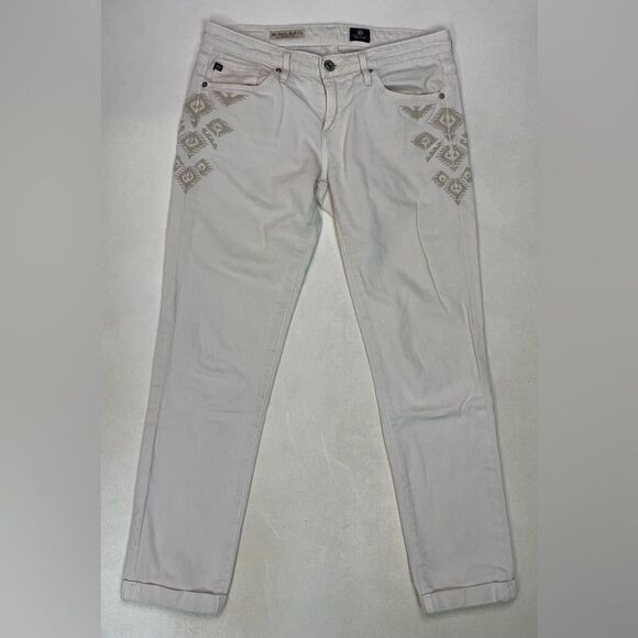 AG Adriano Goldschmied The Stevie Roll Up Slim Straight Denim Jean Women Size 26 - Picture 1 of 13